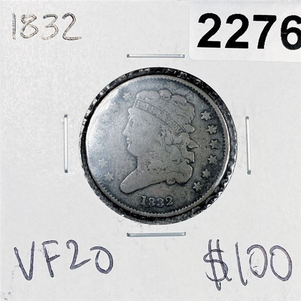 1832 Classic Head Half Cent -VF20