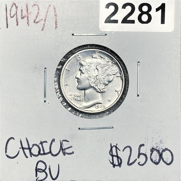 1942/1 Mercury Silver Dime - Choice BU