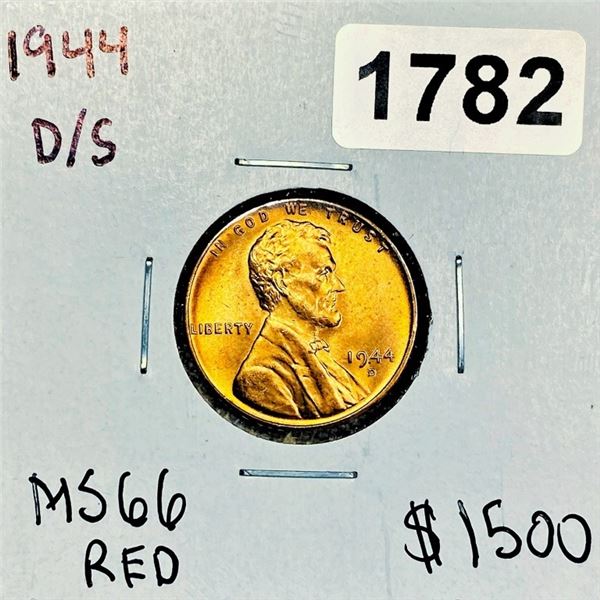 1944-D/S Wheat Cent -MS66 RD