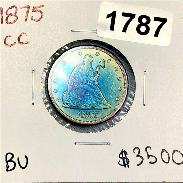 1875-CC Seated Liberty Quarter - BU