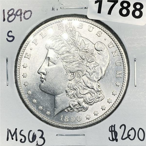 1890-S Morgan Silver Dollar -MS63