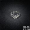 Image 1 : 5.8 DWT Plat KT Wht Gold w/ Dimd Lining Ring Sz: 6