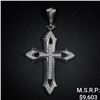 Image 1 : 20.3 DWT 10 KT Wht Gold Cross Pendant w/ Dimd Lini