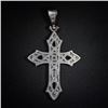 Image 2 : 20.3 DWT 10 KT Wht Gold Cross Pendant w/ Dimd Lini