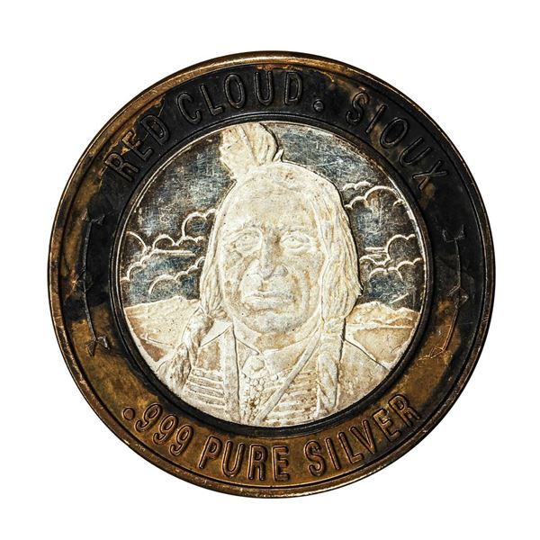 .999 Silver Red Cloud Sioux $10 Casino Limited Native American Series Gaming Token