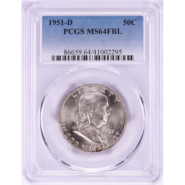 1951-D Franklin Half Dollar Coin PCGS MS64FBL