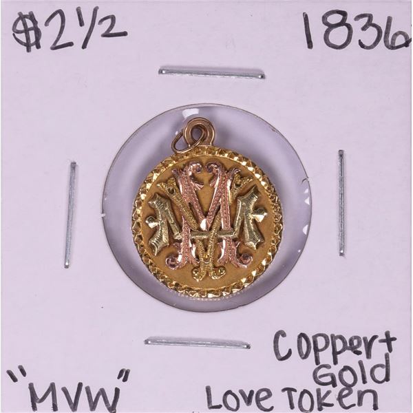 1836 $2 1/2 Classic Head Quarter Eagle Gold Coin Love Token Pendant