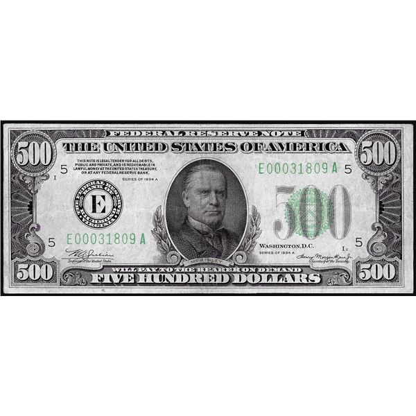 1934A $500 Federal Reserve Note Richmond