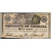 Image 1 : 1863 Fifty Cents State of Georgia Milledgeville, GA Obsolete Note