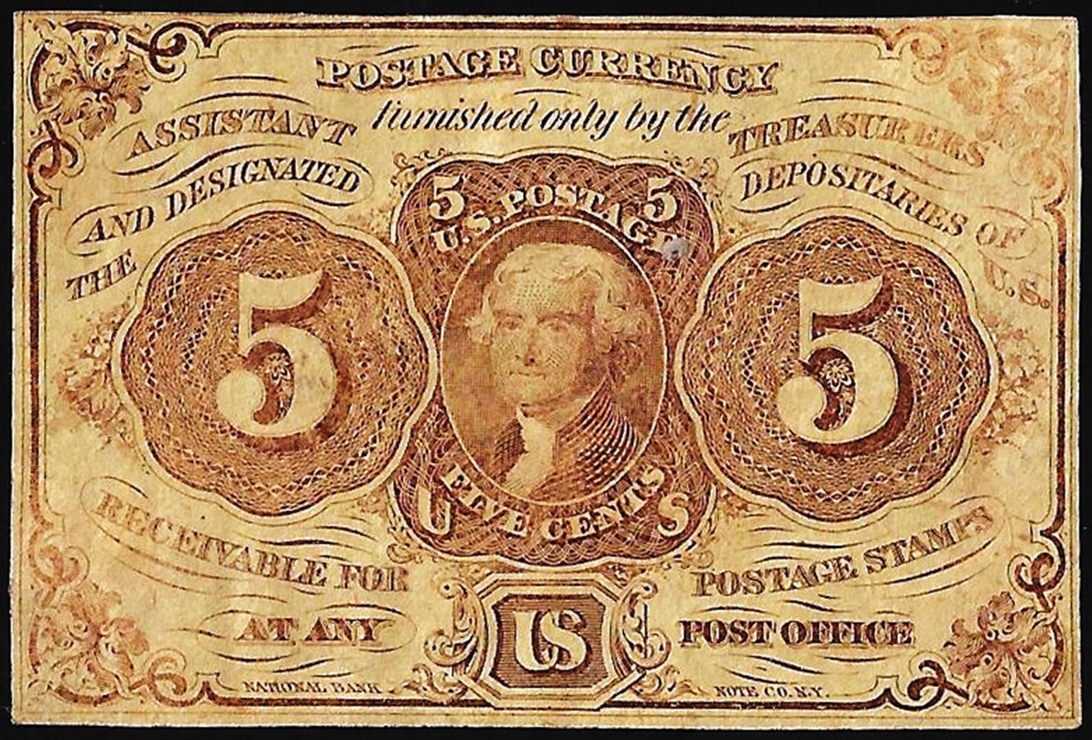July 17, 1862 First Issue Five Cents Fractional Currency Note
