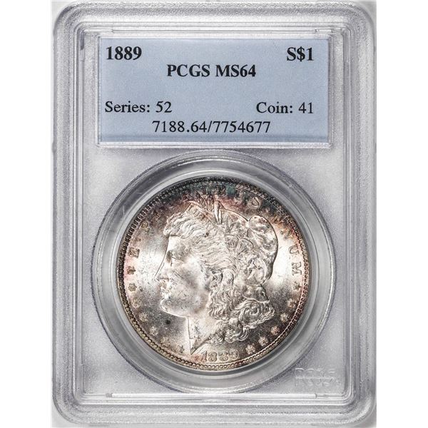 1889 $1 Morgan Silver Dollar Coin PCGS MS64