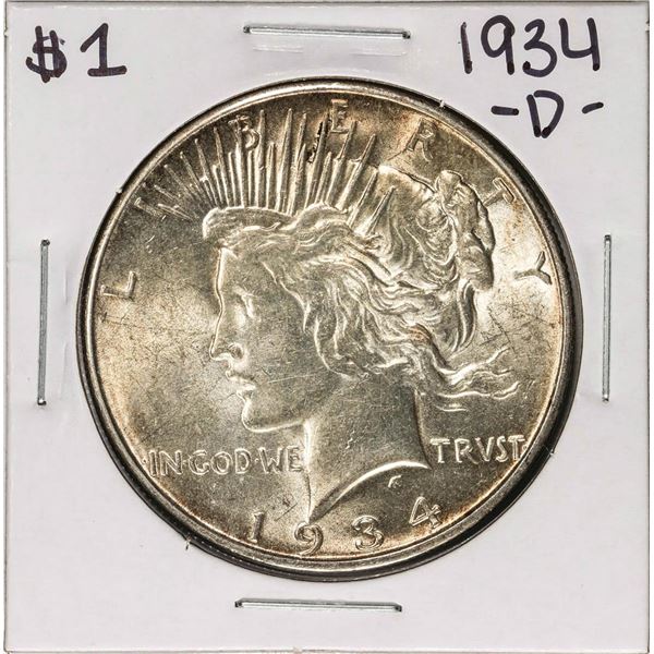 1934-D $1 Peace Silver Dollar Coin