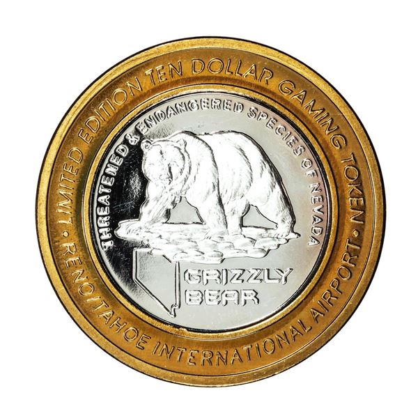 .999 Silver Reno Tahoe International Airport $10 Casino Limited Edition Gaming Token