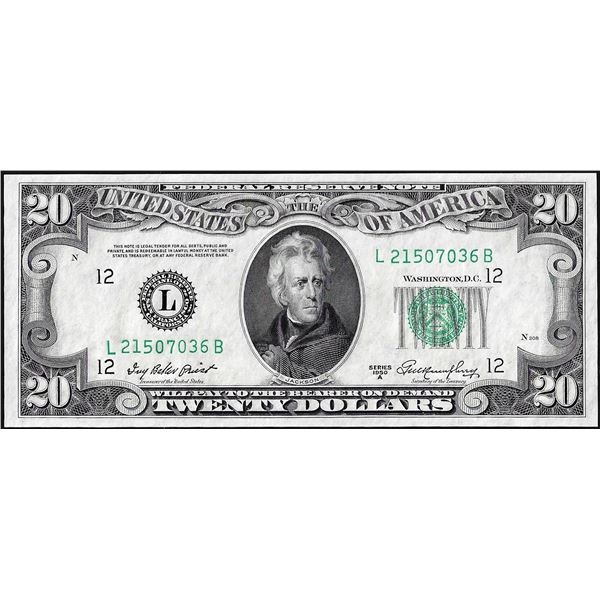 1950A $20 Federal Reserve Note San Francisco