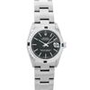 Image 2 : Rolex Midsize Stainless Steel Black Index Stainless Steel Datejust Wristwatch