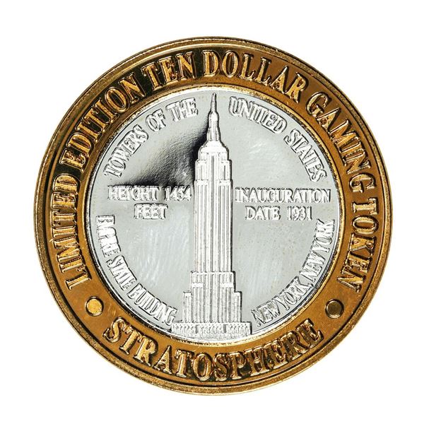 .999 Silver Stratosphere Las Vegas, Nevada $10 Casino Limited Edition Gaming Token
