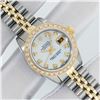 Image 2 : Rolex Ladies Two Tone Mother of Pearl Diamond Datejust Wristwatch