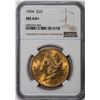 Image 1 : 1904 $20 Liberty Head Double Eagle Gold Coin NGC MS64+