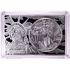 Image 1 : 2017 $1 American Silver Eagle Coin & 2oz Silver Bar Set