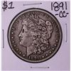 Image 1 : 1891-CC $1 Morgan Silver Dollar Coin
