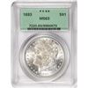 Image 1 : 1893 $1 Morgan Silver Dollar Coin PCGS MS63 Old Green Holder