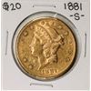 Image 1 : 1881-S $20 Liberty Head Double Eagle Gold Coin