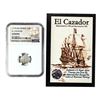 Image 1 : El Cazador Shipwreck (1772-83) Mexico 1/2 Real Silver Coin NGC Genuine w/ Story Card