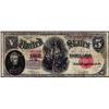 Image 1 : 1907 $5 Woodchopper Legal Tender Note