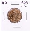 Image 1 : 1909-D $5 Indian Head Half Eagle Gold Coin