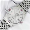 Image 1 : Rolex Men's Stainless Steel Diamond and Ruby Datejust Wristwatch