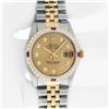 Image 3 : Rolex Men's Two Tone Champagne Diamond & Ruby Datejust Wristwatch