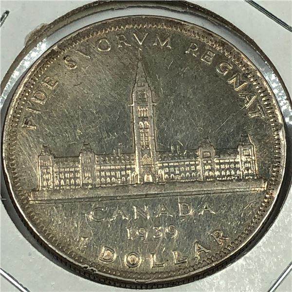 1939 King George VI Canadian Silver Dollar Circulated