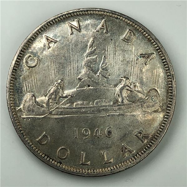1946 King George VI Canadian Silver Dollar SWL