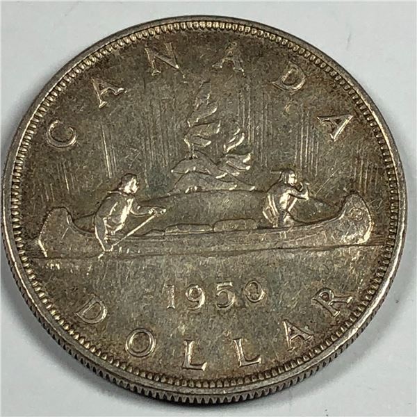 1950 King George VI Canadian Silver Dollar SWL DBL-HP