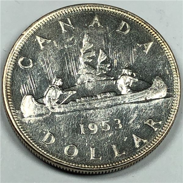 1953 X2 Queen Elizabeth II Canadian Silver Dollar