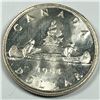 Image 1 : 1954 Queen Elizabeth II Canadian Silver Dollar UNC Blast White