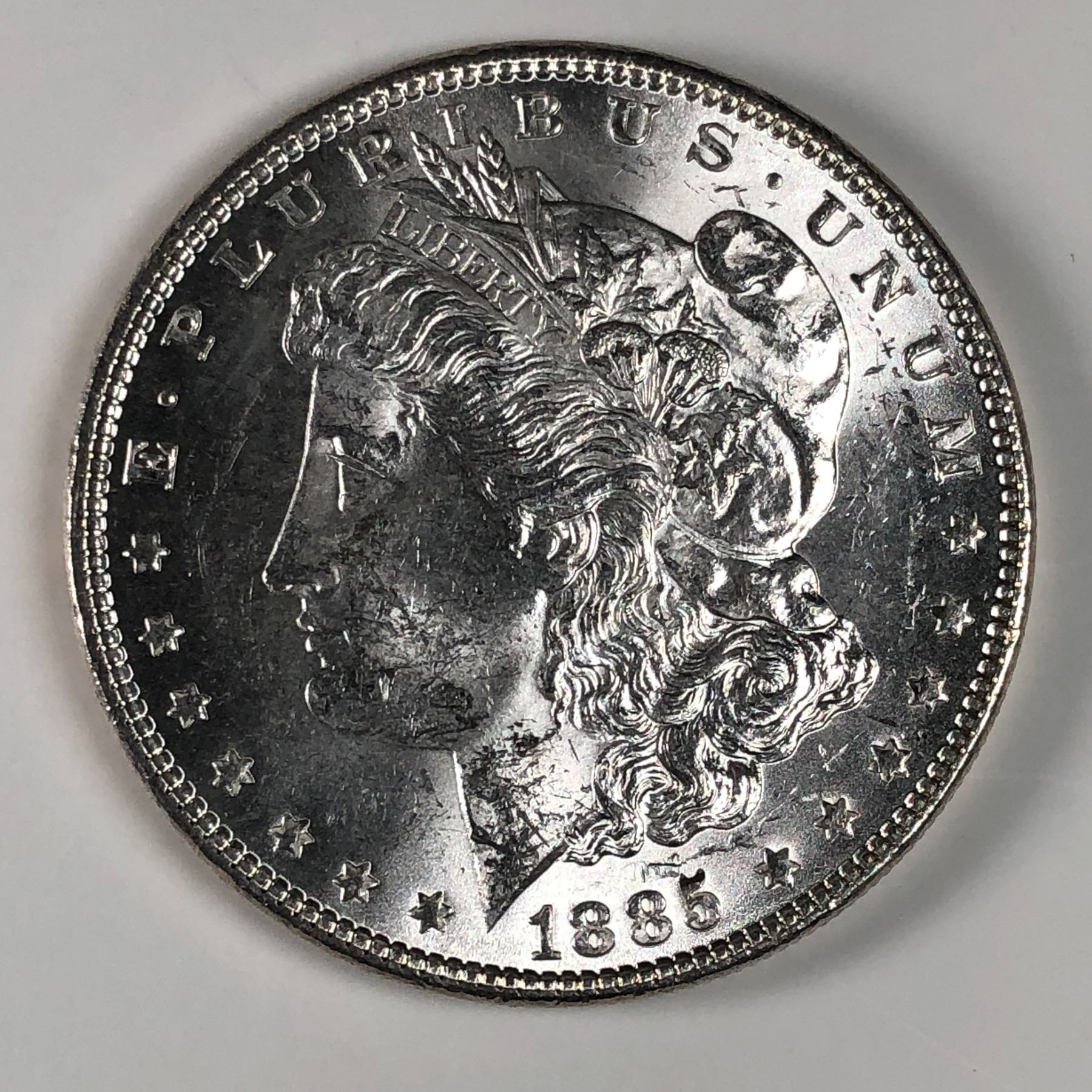 1885 USA Morgan Silver Dollar Choice UNC Blast White