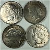 Image 1 : 1922-23-24-26 Lot of 4 USA Peace Dollars Circulated