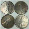 Image 2 : 1922-23-24-26 Lot of 4 USA Peace Dollars Circulated