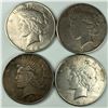 Image 1 : 1922-23-24-26s Lot of 4 USA Peace Dollars Circulated