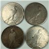 Image 2 : 1922-23-24-26s Lot of 4 USA Peace Dollars Circulated