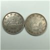 Image 1 : 1936 Lot of 2 Canadian Silver Dollars