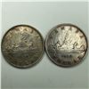 Image 1 : 1938 Lot of 2 Canadian Silver Dollars