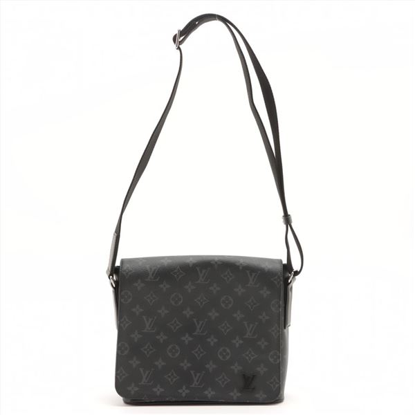 Louis Vuitton Black Monogram Eclipse Canvas Leather District NM PM Messenger Bag