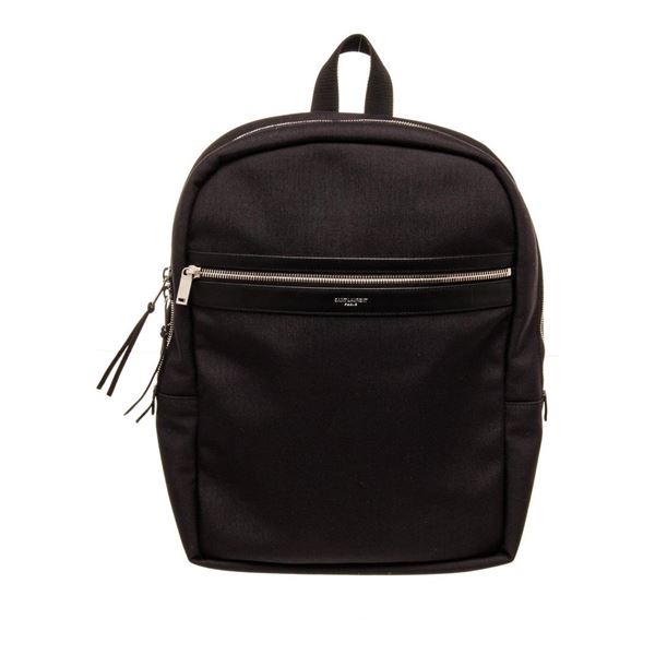 Yves Saint Laurent Black Canvas Backpack