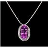 Image 2 : 14KT White Gold 71.43 ctw Kunzite and Diamond Necklace