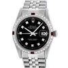 Image 1 : Rolex Mens Datejust 36 Black Diamond & Ruby Datejust Wristwatch