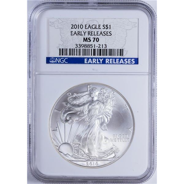 2010 $1 American Silver Eagle NGC MS70 Early Releases