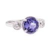 Image 1 : 2.08 ctw Blue Sapphire and Diamond Ring - 14KT White Gold