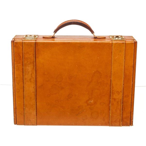 Louis Vuitton Orange Vintage Trunk Luggage Travel Bag